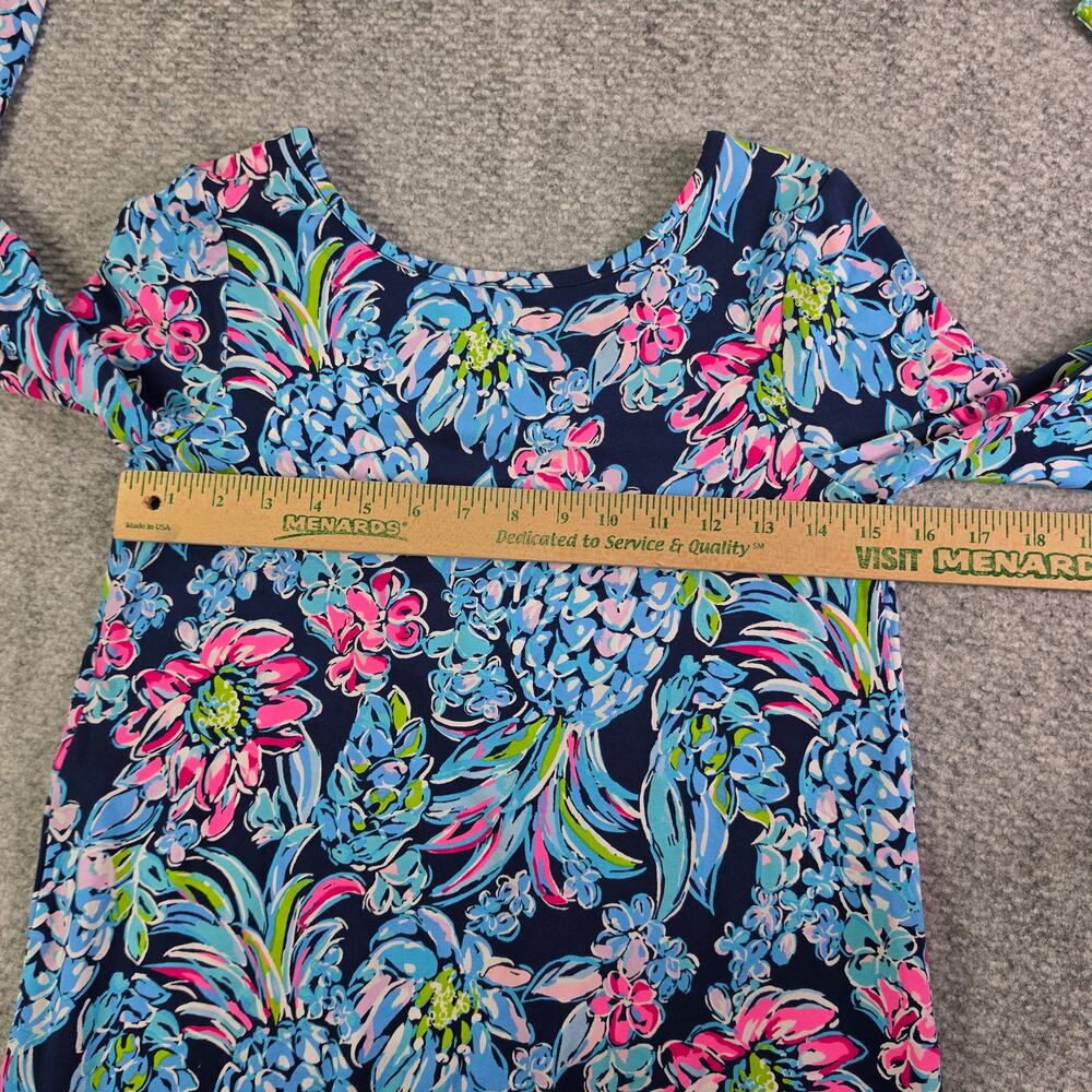 Lilly Pulitzer Kaisley Dress XS High Tide Navy Pineapple Paradise Dual Neck NEW - Picture 6 of 15